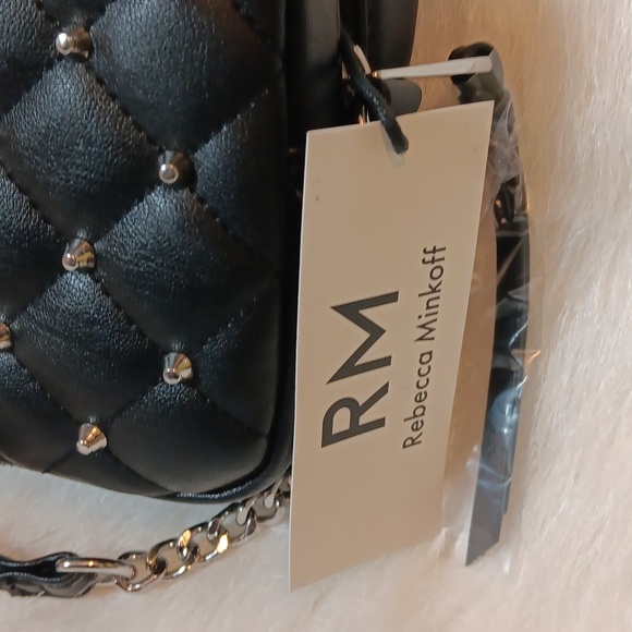 Rebbca Minkoff Black Diamond Quilt Studded Too Small Crossbody - Picture 5 of 5
